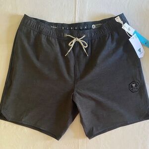 NWT Vissla Gray Men's Board Surf Shorts Trunks Size Large w/ Drawstring